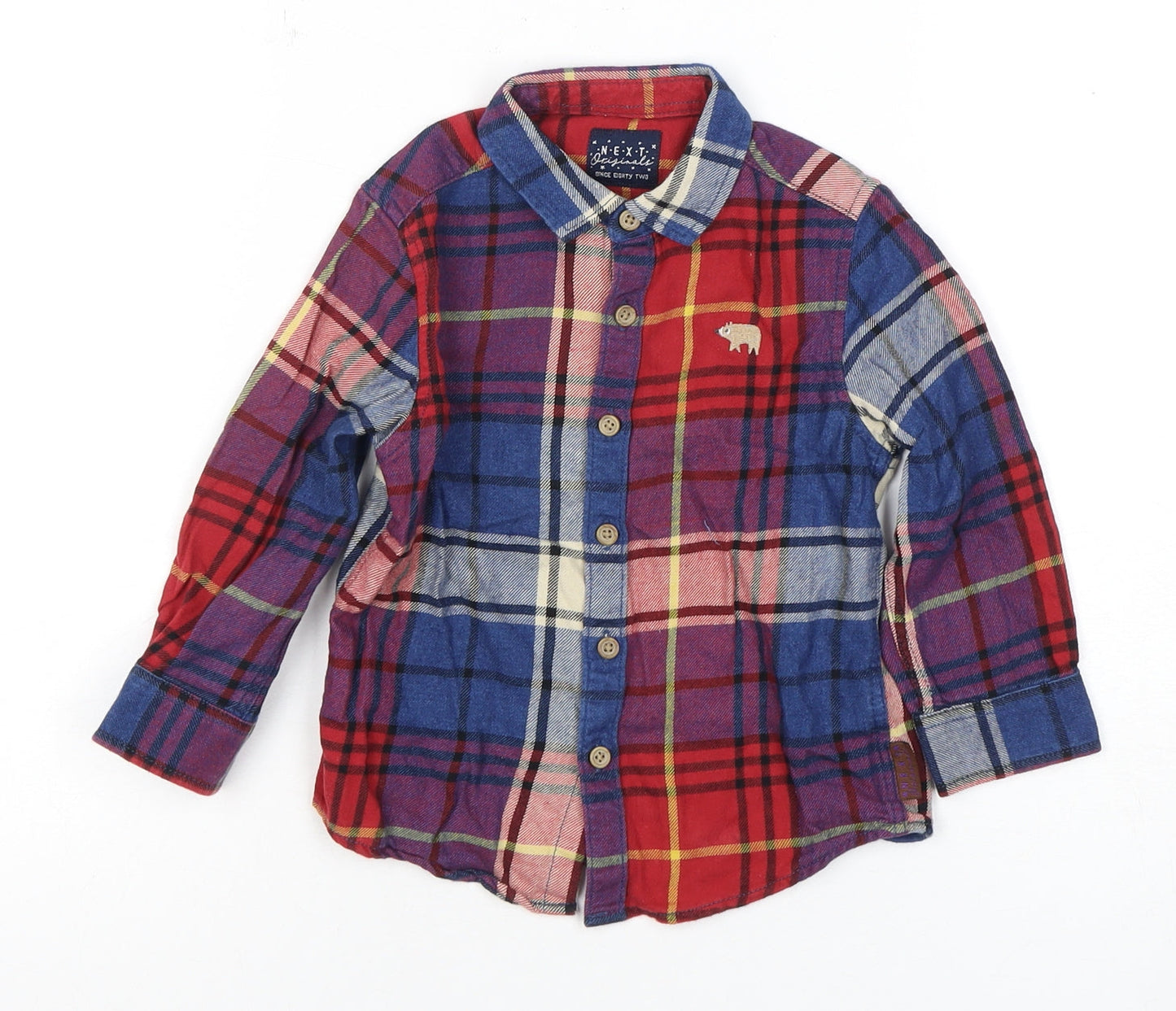 Next Boys Multicoloured Plaid Button-Up Shirt 18-24 Months