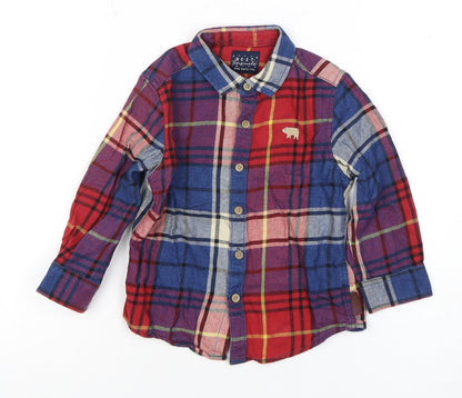 Next Boys Multicoloured Plaid Button-Up Shirt 18-24 Months