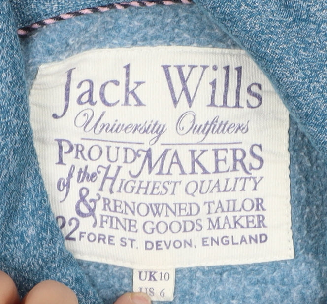 Womens UK Size 10 Jack Wills Blue Pullover Hoodie