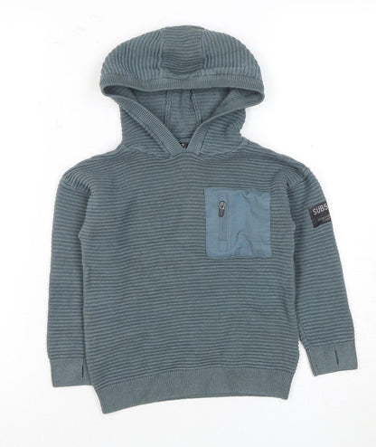 Next Boys Green Hooded Pullover with Zip Pocket - 5 Years