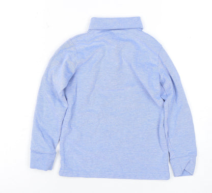Next Boys Blue Polo Shirt, 4 Years, Long Sleeve, Logo Accent