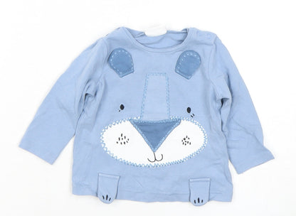 Next Unisex Baby Blue Animal Print Long Sleeve T-Shirt 3-6 Months