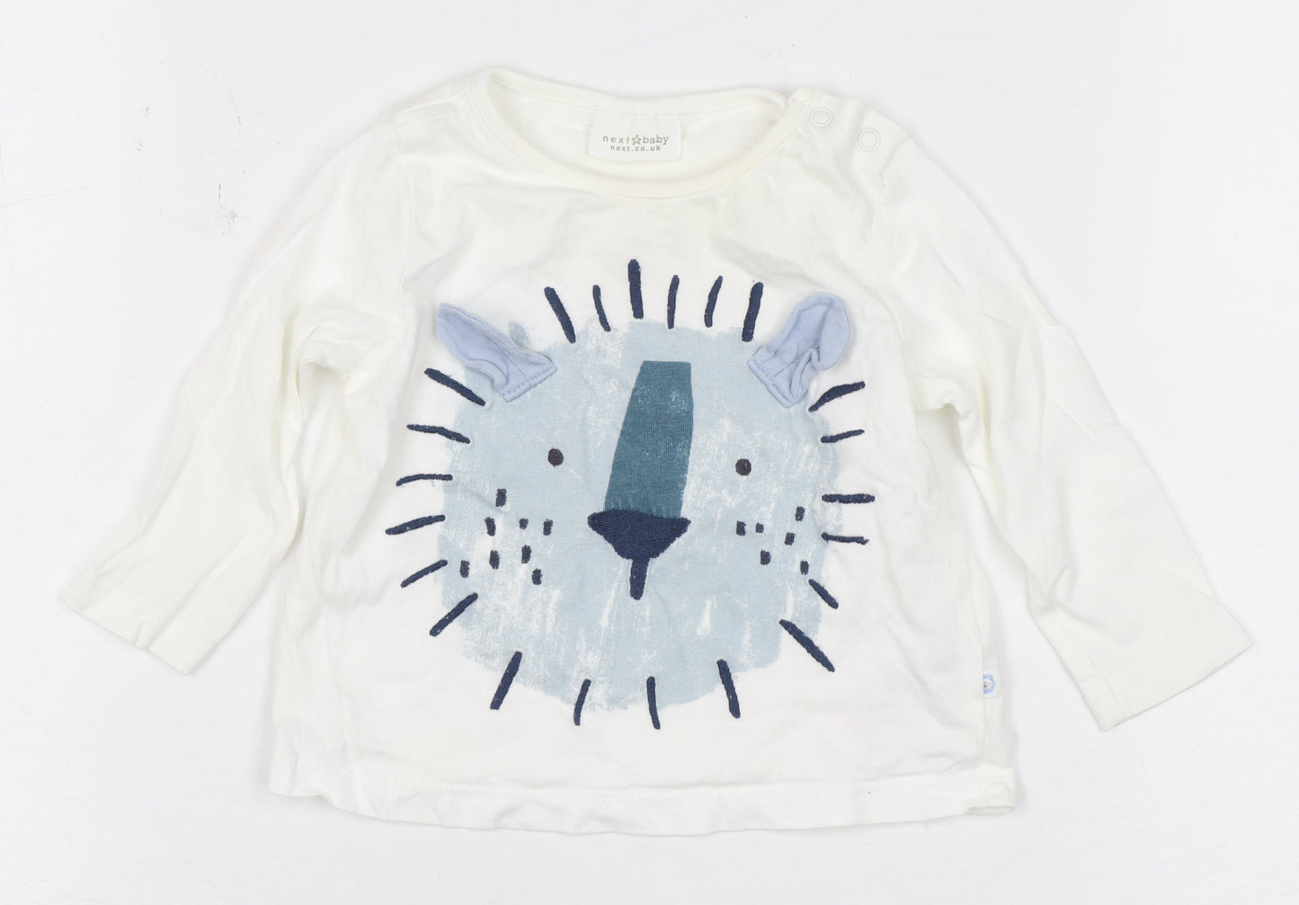 Next Unisex Baby White Animal Print Long Sleeve T-Shirt 3-6M