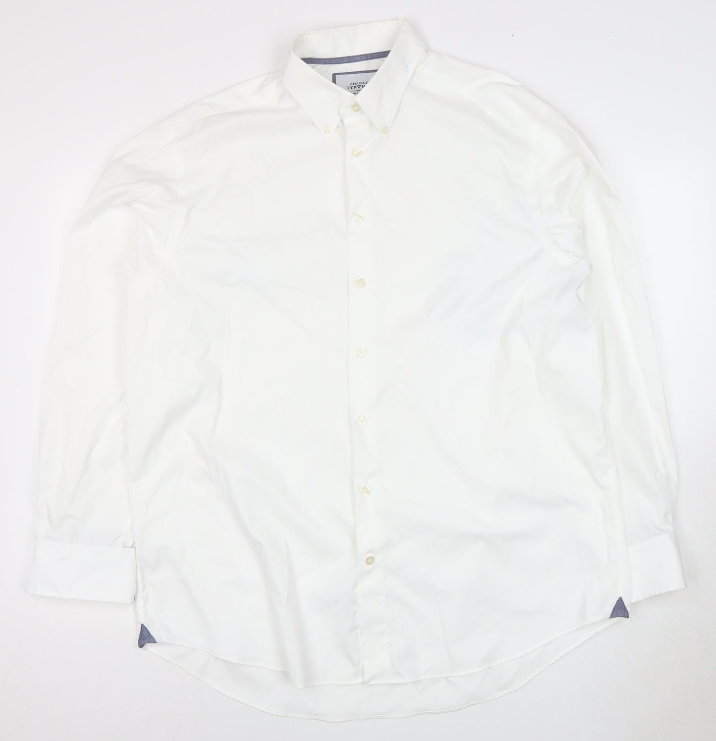 Mens UK Collar Size SS Charles Tyrwhitt Smart White  Dress Shirt