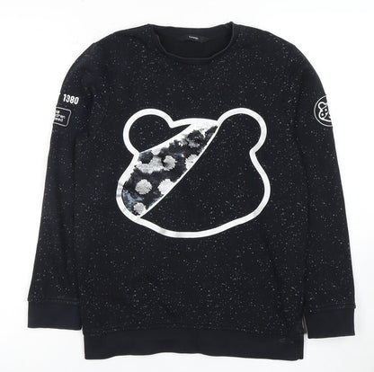 George Boys Black Sequin Sweatshirt 11-12 Years Casual Wear