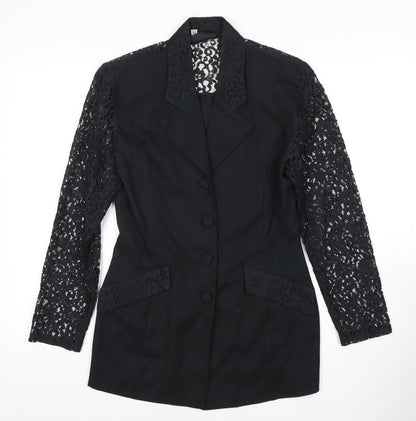 Ego Women's Black Lace Suit Jacket Size 10