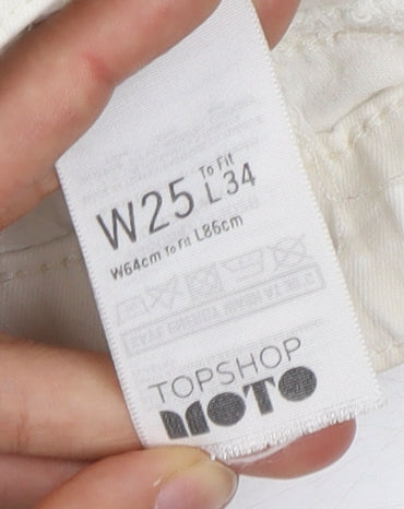 Topshop White Skinny Jeans for Women, Size 25