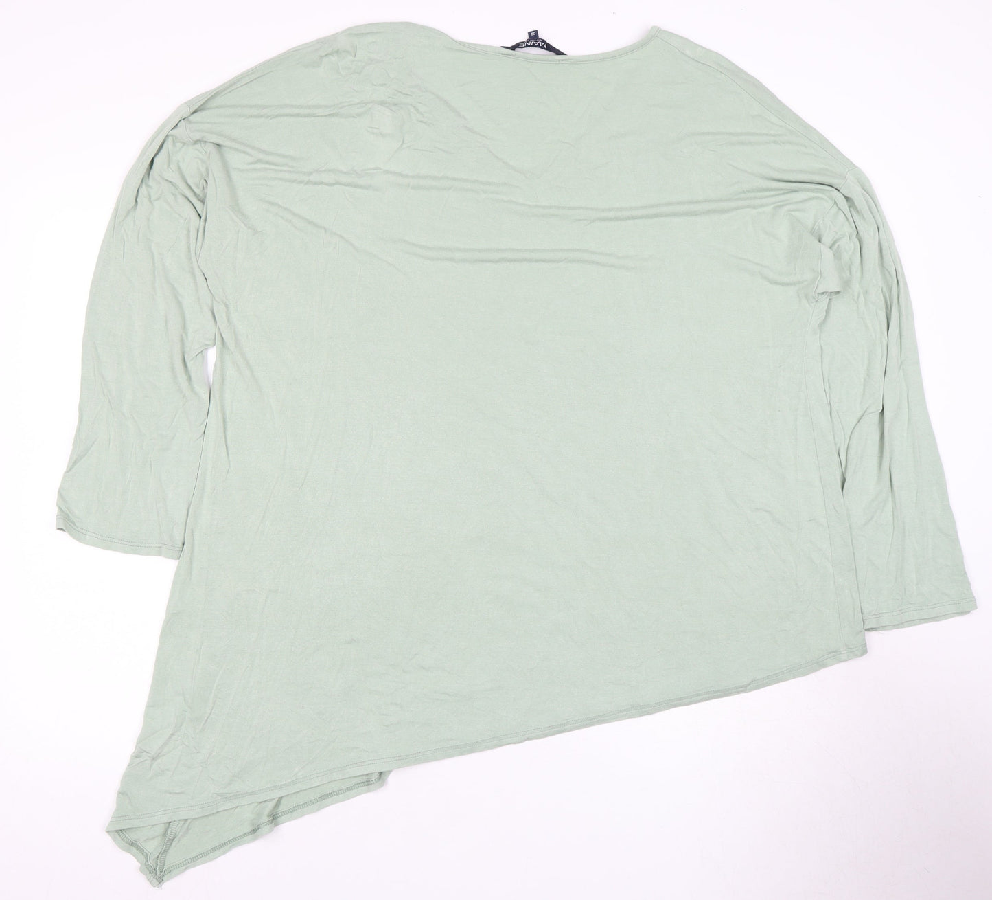 MAINE Women's Green V-Neck Top, Size 22, Asymmetrical