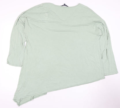 MAINE Women's Green V-Neck Top, Size 22, Asymmetrical