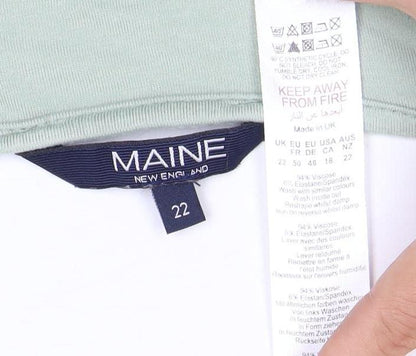 MAINE Women's Green V-Neck Top, Size 22, Asymmetrical