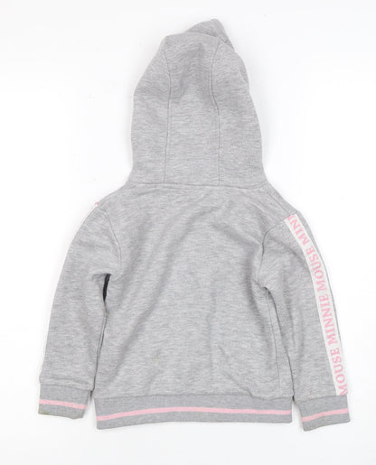 Disney Girls Grey Minnie Mouse Hoodie, Size 4 Years