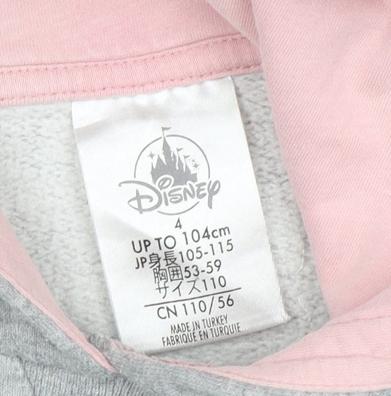 Disney Girls Grey Minnie Mouse Hoodie, Size 4 Years