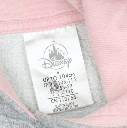 Disney Girls Grey Minnie Mouse Hoodie, Size 4 Years