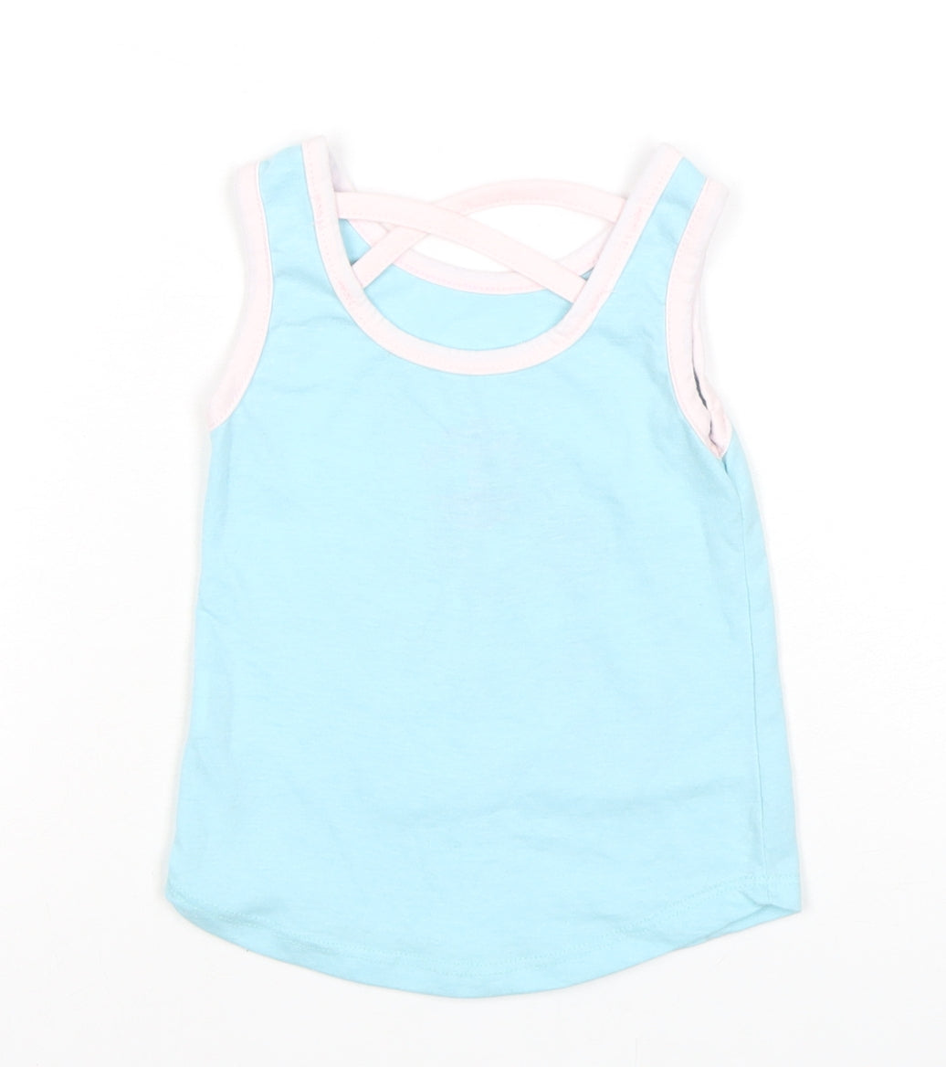 Disney Girls Blue Aladdin Tank Top, Sleeveless, Size 2 Years