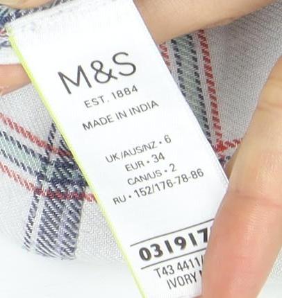 Womens UK Size 6 Marks and Spencer Multicoloured Basic Button-Up
