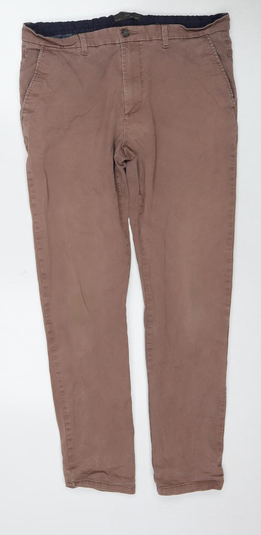 Marks and Spencer Men's Brown Skinny Trousers, Size 34/31