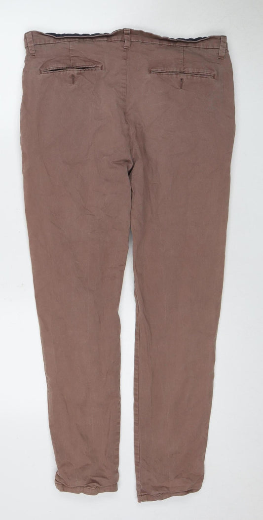 Marks and Spencer Men's Brown Skinny Trousers, Size 34/31