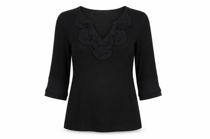 Womens UK Size 10 Coast Black Basic Blouse