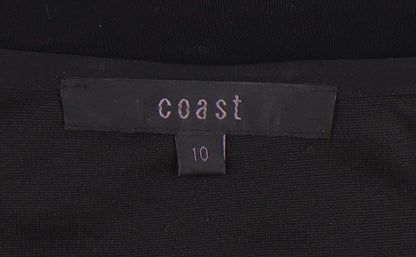 Coast Women's Black V-Neck Ruffle Top Size 10