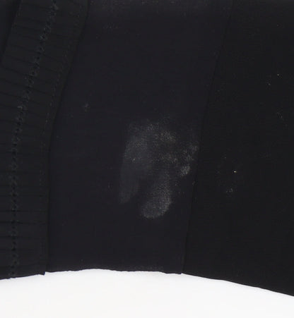 Coast Women's Black V-Neck Ruffle Top Size 10