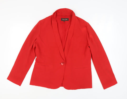 Phase Eight Red Women's Blazer Size 14 Shawl Lapel