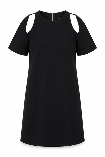 Izabel London Black Cold Shoulder Dress, Size 12, Short Sleeve