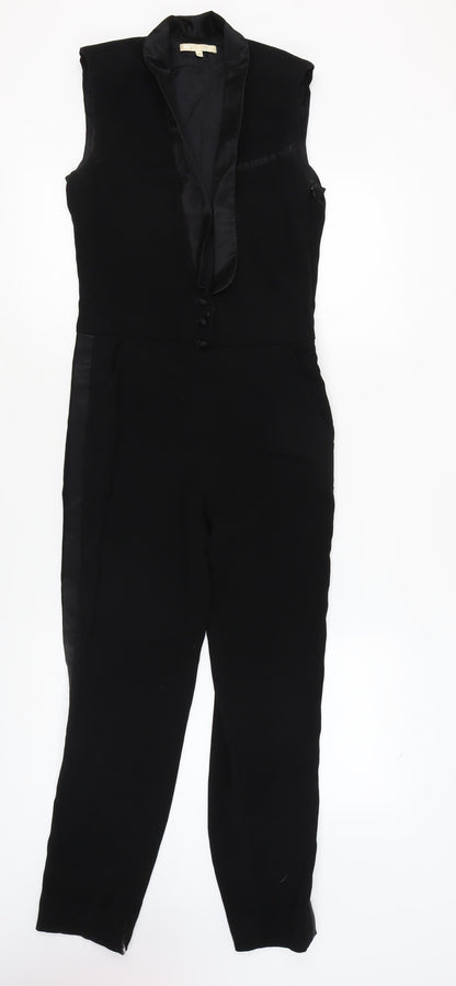 Maje Women's Black Sleeveless Jumpsuit, Size 6, Formal One-Piece