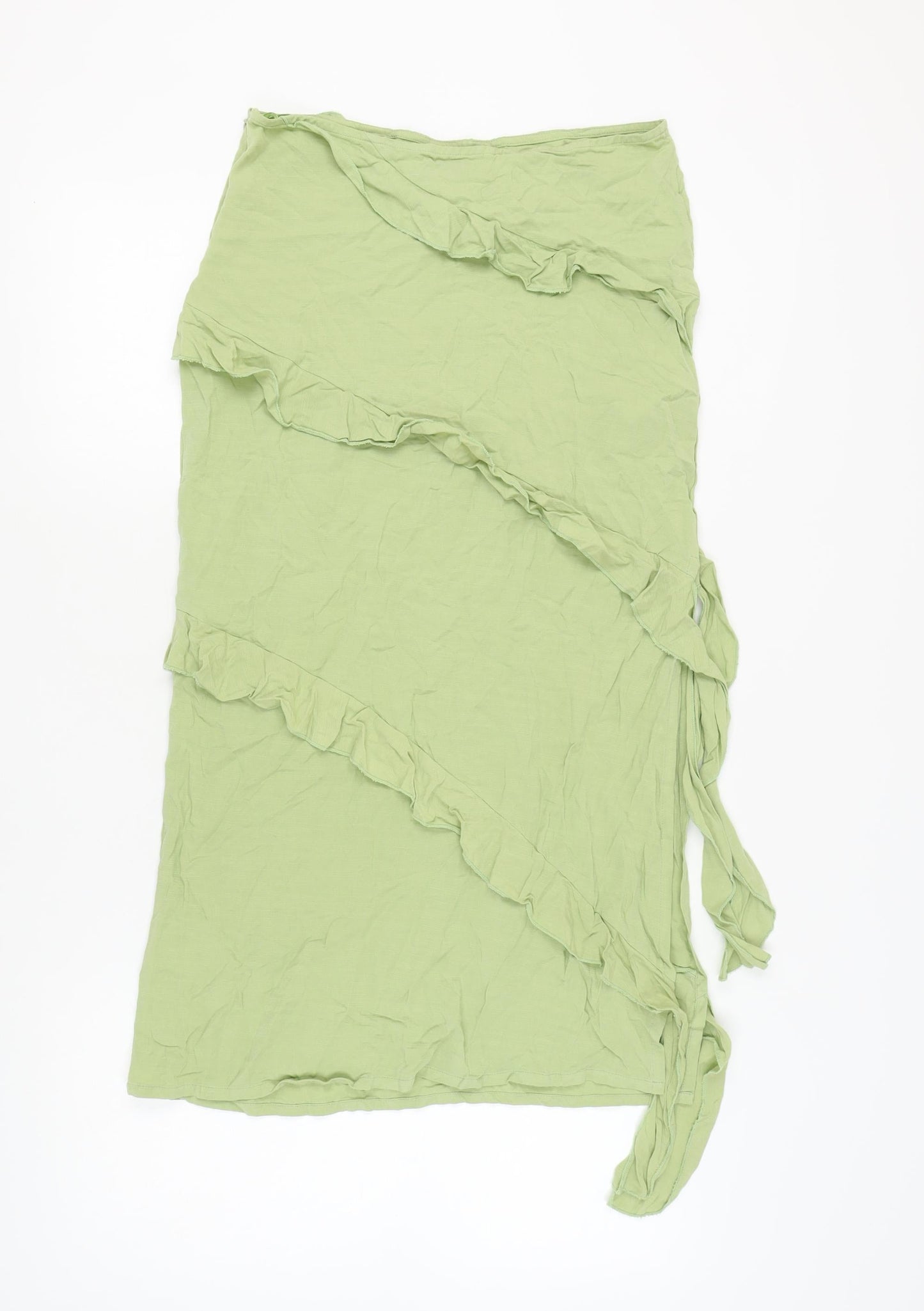 Motel Women's Green Wrap Midi Skirt - Size S