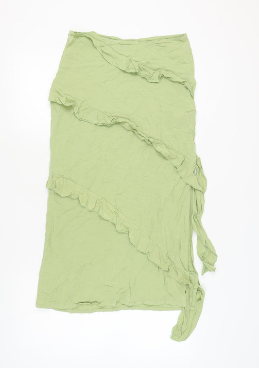 Motel Women's Green Wrap Midi Skirt - Size S