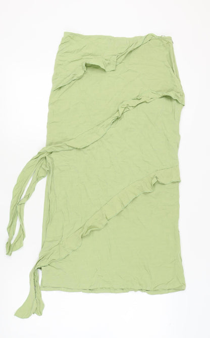 Motel Women's Green Wrap Midi Skirt - Size S