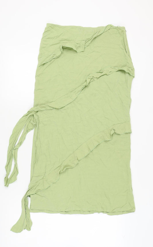 Motel Women's Green Wrap Midi Skirt - Size S