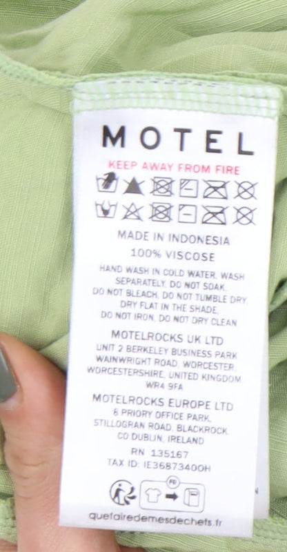 Motel Women's Green Wrap Midi Skirt - Size S