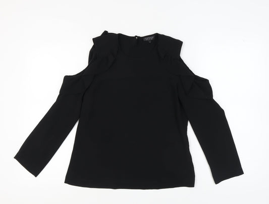 Womens UK Size 10 Topshop Black  Blouse