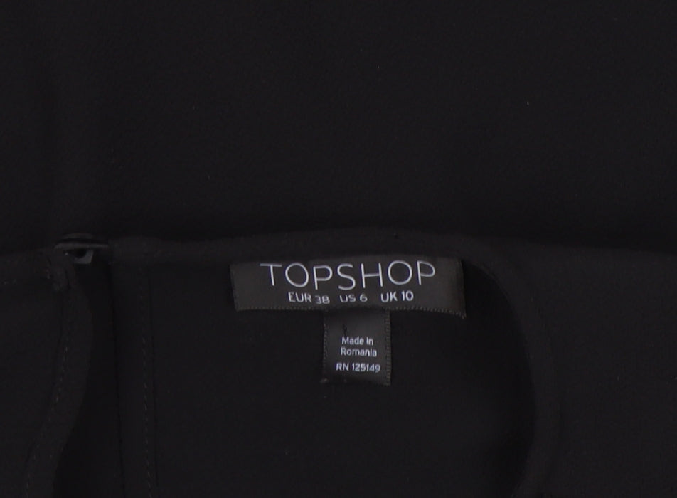 Womens UK Size 10 Topshop Black  Blouse