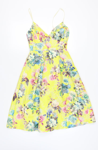New Look Women's Multicoloured Fit & Flare Dress Size 8