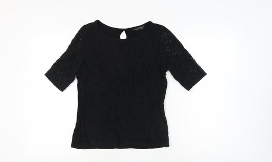 Dorothy Perkins Black Lace Blouse UK 12 Women's Casual