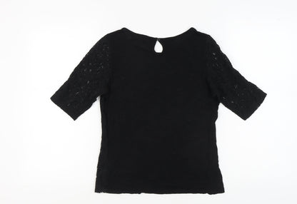 Dorothy Perkins Black Lace Blouse UK 12 Women's Casual