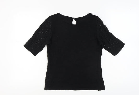Dorothy Perkins Black Lace Blouse UK 12 Women's Casual