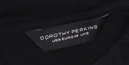 Dorothy Perkins Black Lace Blouse UK 12 Women's Casual