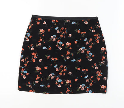 Oasis Women's Black Floral Pencil Skirt Size 8
