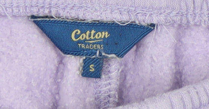 Womens UK Size S Cotton Traders Relaxed Fit Jogger Purple Trousers