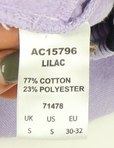 Womens UK Size S Cotton Traders Relaxed Fit Jogger Purple Trousers