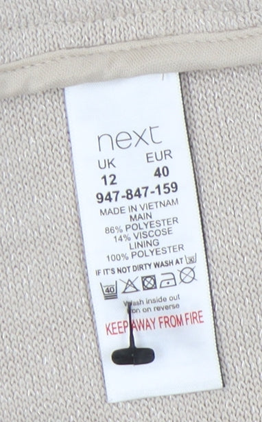 Next Women's Beige Knee Length Pencil Skirt Size 12