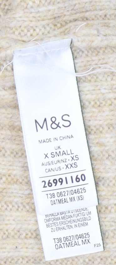 Womens UK Size XS Marks and Spencer Beige Pullover Jumper