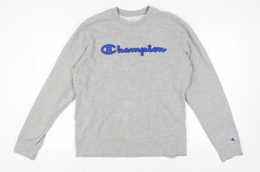 Mens UK Size L Champion Grey Pullover Sweatshirt