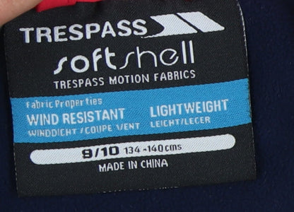 Trespass Girls Red Soft Shell Jacket 9-10 Years