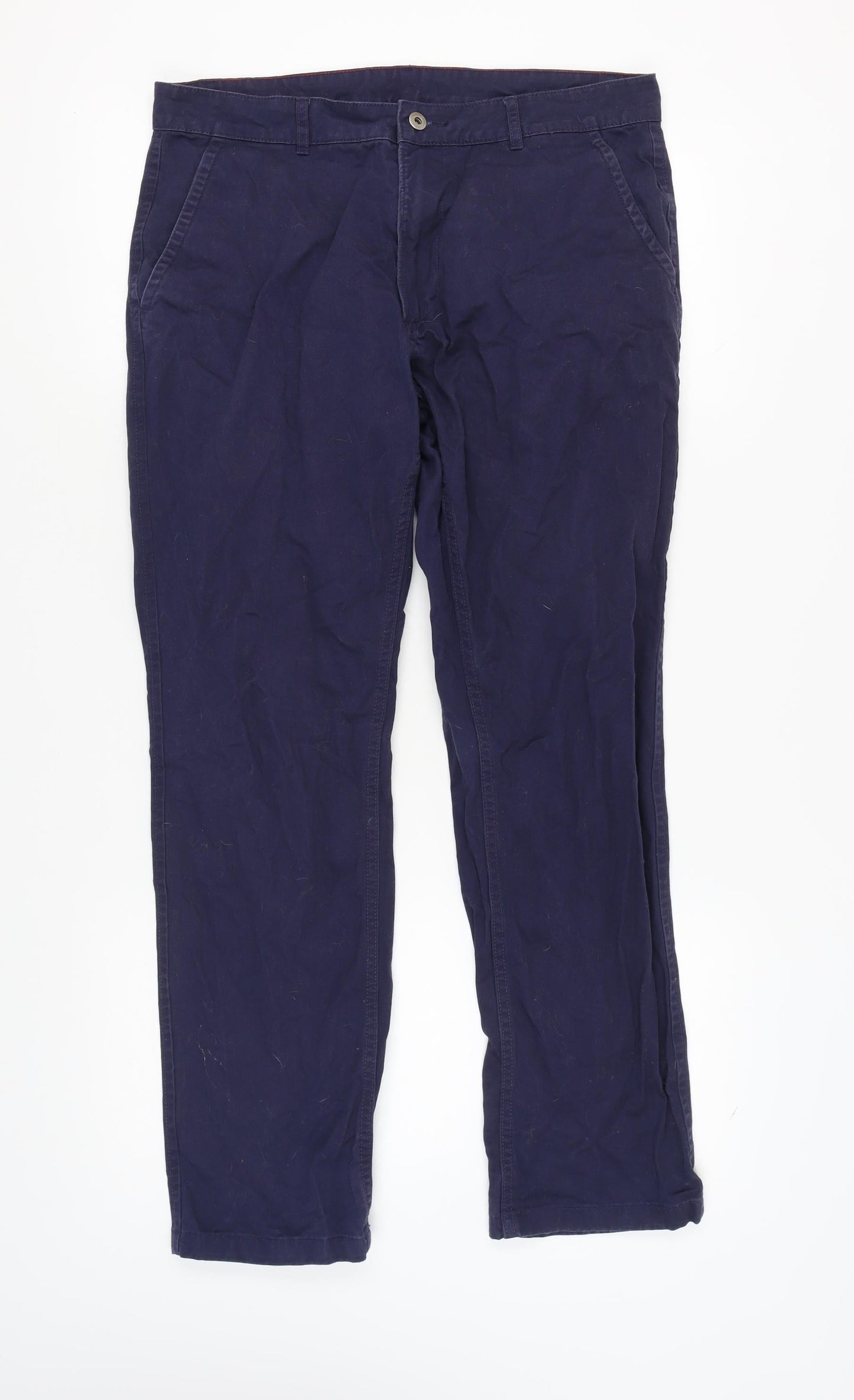 Saxnet Ltd Men's Blue Classic Chino Trousers, M, Cotton