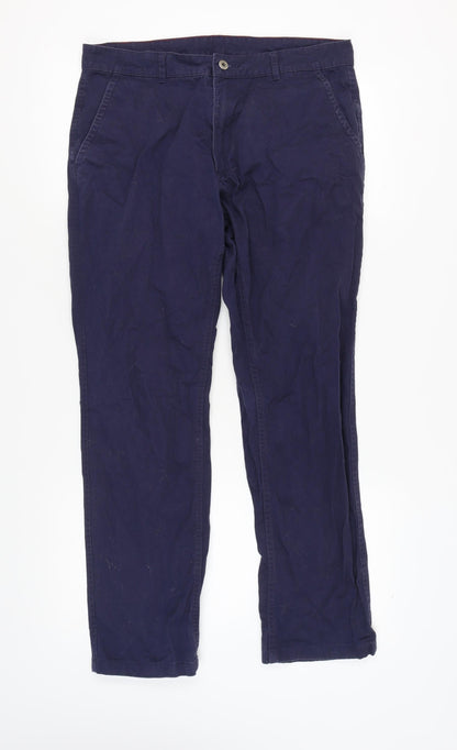 Saxnet Ltd Men's Blue Classic Chino Trousers, M, Cotton