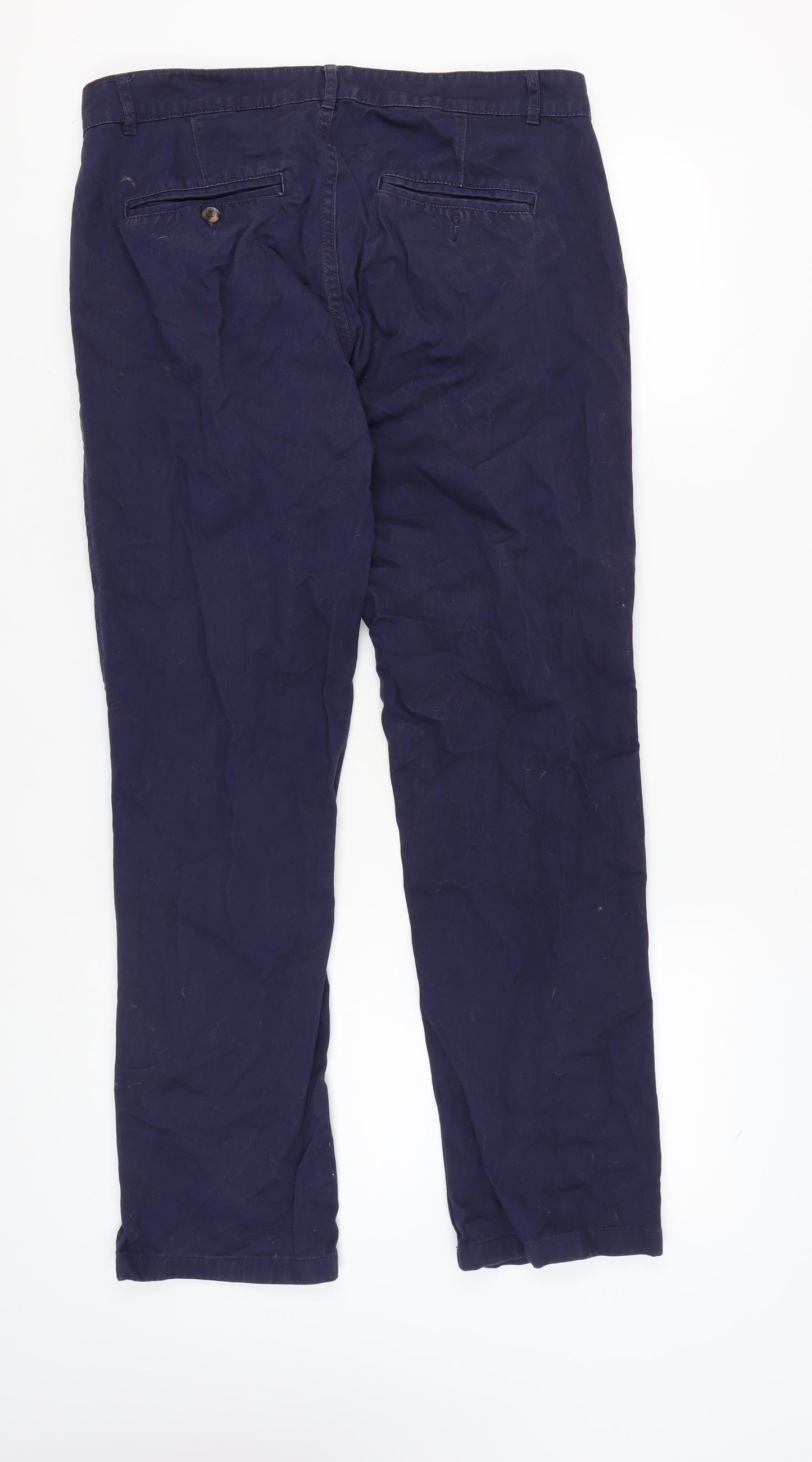 Saxnet Ltd Men's Blue Classic Chino Trousers, M, Cotton
