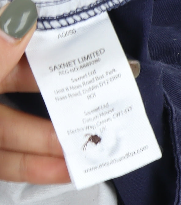 Saxnet Ltd Men's Blue Classic Chino Trousers, M, Cotton